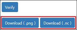 (그림 3-3-22) 결과 이미지 및 nc 파일 다운로드 버튼